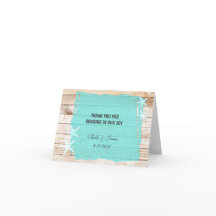 Rustieke Turquoise zeesterren Dank u kaart