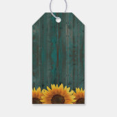 Rustieke turquoise zonnebloem bruiloft dank u Labe Cadeaulabel (Achterkant)