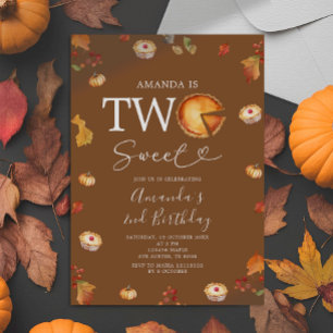 Rustieke Twee Sweet Cutie Pie Herfst 2e Verjaardag Kaart