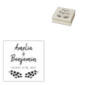 Rustieke Twigs Typografie Bruid bruidegom Namen Br Rubberstempel (Gestempeld)