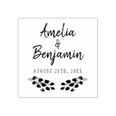 Rustieke Twigs Typografie Bruid bruidegom Namen Br Rubberstempel (Afrduk)