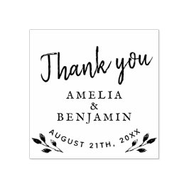 Rustieke Twigs Typografie Dank u Bruiloft Rubberstempel