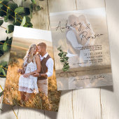 Rustieke Twine Burlap Eucalyptus Boho Fotobruiloft Kaart