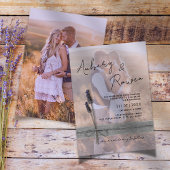 Rustieke Twine Burlap Lavender Boho Fotobruiloft Kaart