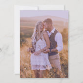 Rustieke Twine Burlap Lavender Boho Fotobruiloft Kaart (Achterkant)