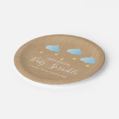 Rustieke Twinkel Strooi Jongens Baby Shower Papieren Bordje (Gekanteld)