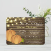 Rustieke Twinkle Lights en Harvest Pumpkins Kaart (Staand voorkant)