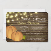 Rustieke Twinkle Lights en Harvest Pumpkins Kaart (Voorkant)