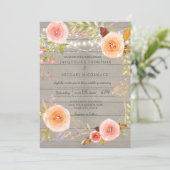 Rustieke Twinkle Lights Wedding Bloemen Krans Kaart (Staand voorkant)