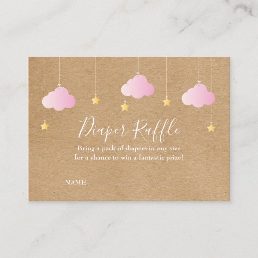 Rustieke Twinkle Luier Raffle Baby shower Informatiekaartje (Voorkant)