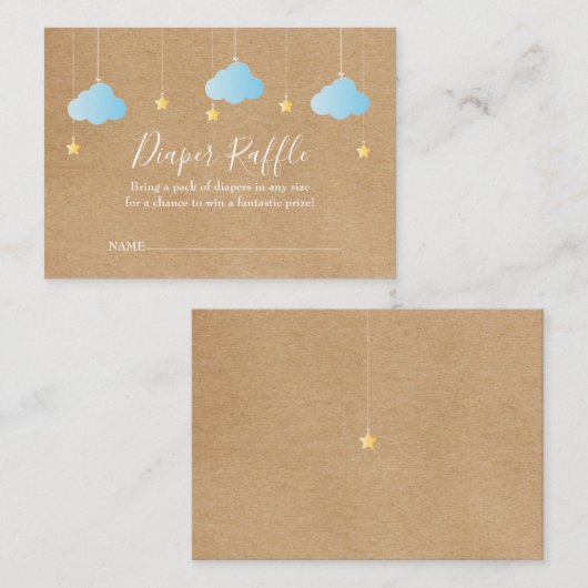 Rustieke Twinkle Luier Raffle Baby shower Informatiekaartje (Voorkant / Achterkant)