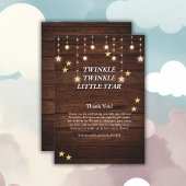 Rustieke Twinkle Twinkle Little Star Baby shower Bedankkaart