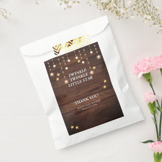 Rustieke Twinkle Twinkle Little Star Baby shower Bedankzakje (Gezegeld)