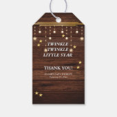Rustieke Twinkle Twinkle Little Star Baby shower Cadeaulabel (Voorkant)