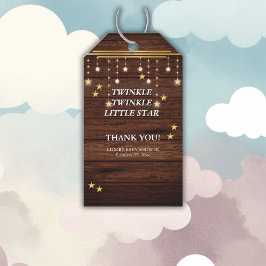 Rustieke Twinkle Twinkle Little Star Baby shower Cadeaulabel