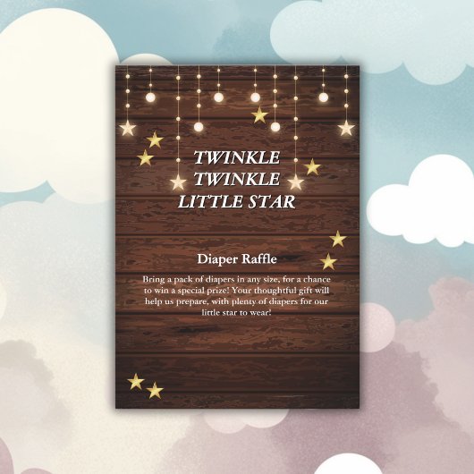 Rustieke Twinkle Twinkle Little Star Baby shower Informatiekaartje