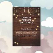 Rustieke Twinkle Twinkle Little Star Baby shower Informatiekaartje