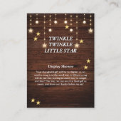 Rustieke Twinkle Twinkle Little Star Baby shower Informatiekaartje (Voorkant)