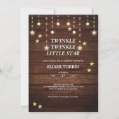 Rustieke Twinkle Twinkle Little Star Baby shower Kaart (Voorkant)