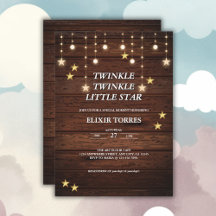Rustieke Twinkle Twinkle Little Star Baby shower