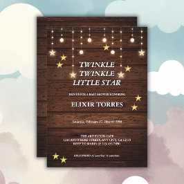 Rustieke Twinkle Twinkle Little Star Baby shower Kaart