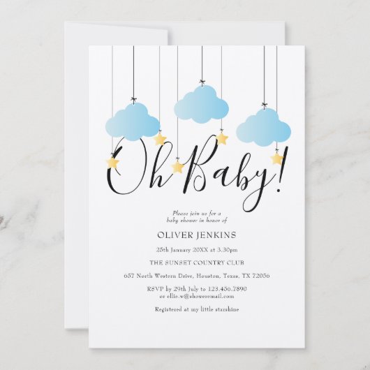 Rustieke Twinkle Twinkle Oh Baby Baby Shower Kaart (Voorkant)