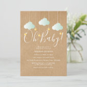 Rustieke Twinkle Twinkle Oh Baby Baby shower Kaart (Staand voorkant)