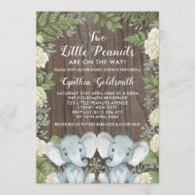 Rustieke Twins Olifant Neutral Greenery Baby showe