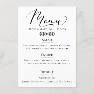 Rustieke Typografie Bruiloft Menu