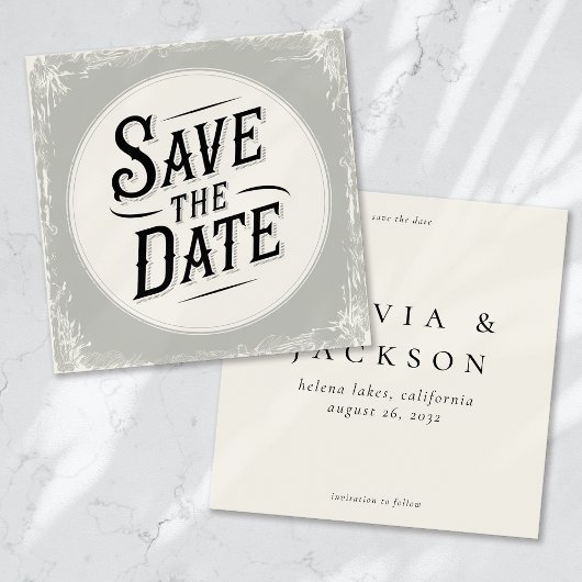 Rustieke Typografie Bruiloft Save The Date