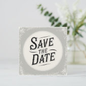 Rustieke Typografie Bruiloft Save The Date (Staand voorkant)