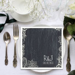 rustieke  typografie Chalkboard bruiloft Servet<br><div class="desc">rustieke bruiloft typografie Chalkboard bruiloft uitnodigingen producten set wordt geschetst door een mooie bloeiende wervelende bloemige rand en krijt effect typografie.Coördinerende items ook beschikbaar voor uw rustieke bruiloft partij. Deze productlijn wordt ook geleverd met bijpassende bruiloft repetitie diner uitnodiging, bruids douche uitnodiging, bruids thee party uitnodiging, Save The Date kaart...</div>