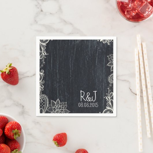 rustieke  typografie Chalkboard bruiloft Servet (Insitu)