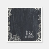 rustieke  typografie Chalkboard bruiloft Servet (Voorkant)