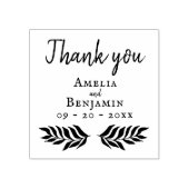 Rustieke Typografie Custom Wedding Dank u Rubberstempel (Afrduk)