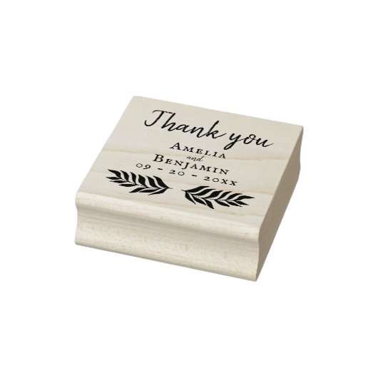 Rustieke Typografie Custom Wedding Dank u Rubberstempel (Stempel)