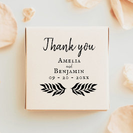 Rustieke Typografie Custom Wedding Dank u Rubberstempel