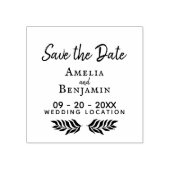Rustieke Typografie Custom Wedding Save the Date Rubberstempel (Afrduk)