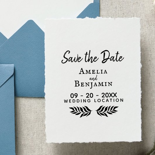Rustieke Typografie Custom Wedding Save the Date Rubberstempel