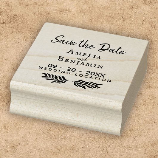 Rustieke Typografie Custom Wedding Save the Date Rubberstempel