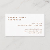 Rustieke typografie dark wood modern minimal visitekaartje (Achterkant)