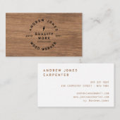Rustieke typografie dark wood modern minimal visitekaartje (Voorkant / Achterkant)