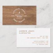 Rustieke  typografie dark wood modern minimal visitekaartje (Voorkant / Achterkant)