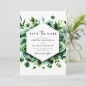 Rustieke Typografie Eucalyptus Digital Wedding Save The Date (Staand voorkant)