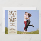Rustieke  Typografie Foto Save the Date Kaart (Voorkant)