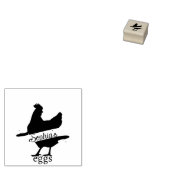 Rustieke Typografie Gepersonaliseerde naam Kip ei Rubberstempel (Gestempeld)