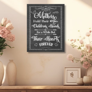 Rustieke Typografie Mother's Love Chalkboard Canvas Afdruk