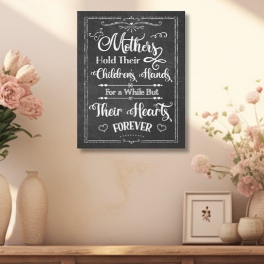 Rustieke Typografie Mother's Love Chalkboard Canvas Afdruk