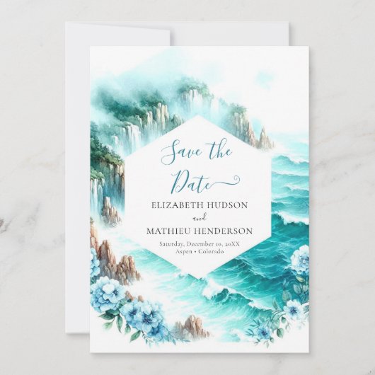 Rustieke Typografie Nautische bruiloft Save The Date (Voorkant)