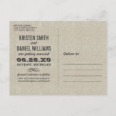 Rustieke Typografie Trouwfoto Save the Date Aankondigingskaart (Achterkant)